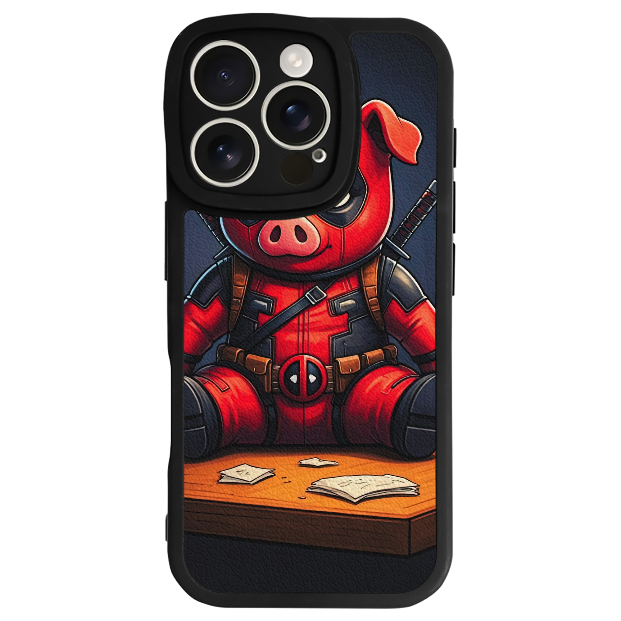 （画像用） Deadpool デッドプール 【iPhone 16シリーズ対応】シリコンスマホケース（レザー調） 材質：シリコン